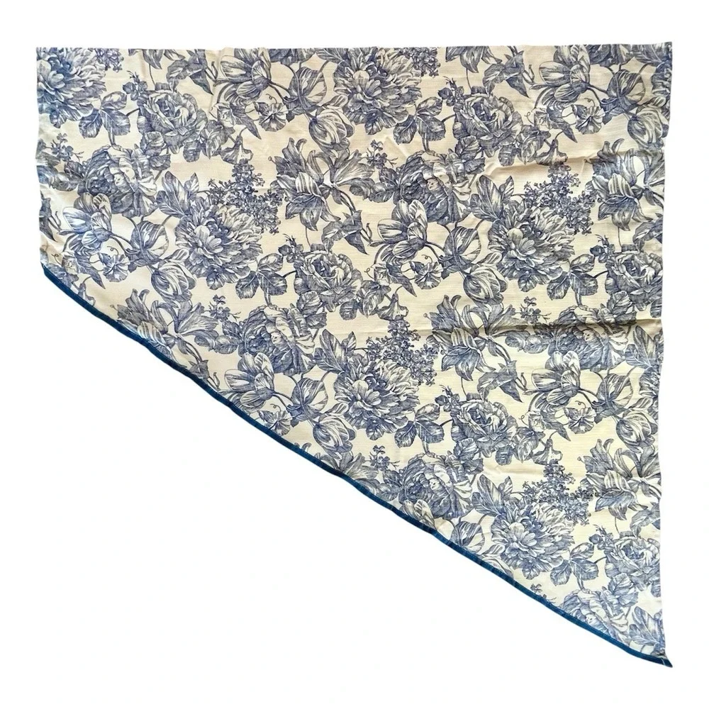 Waverly Garden Room Blue Floral Toile Tier‎ Curtains 36x36 Pair New